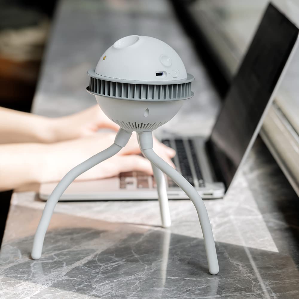 Portable Ventilateur USB, Silencieux Ventilateur Poussette Bébé avec Trépied Flexible, 4 Vitesse Réglable, Alimenté par Batterie Ventilateur pour Poussette, Siège d'Auto, Tente