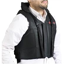 HILASON Safety Tall Collar Bull Riding Vest Black
