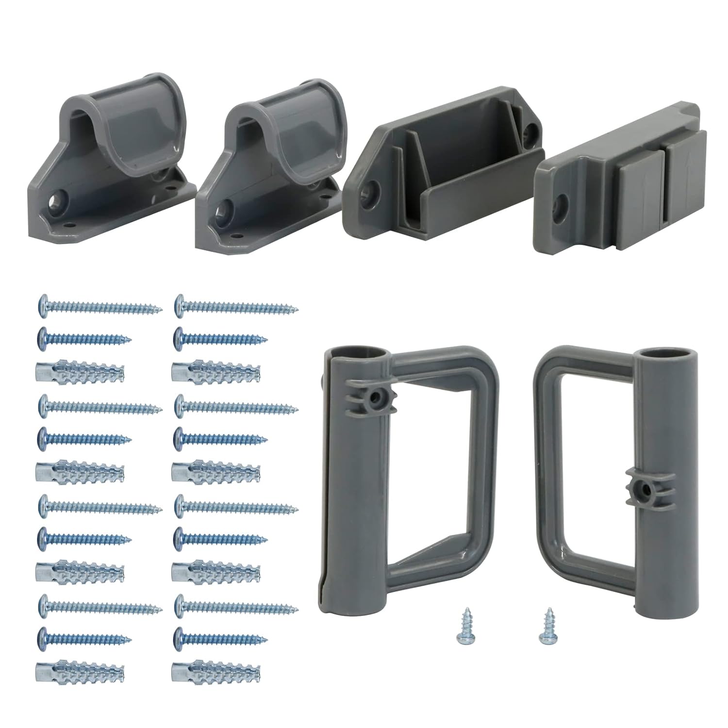Retractable Baby Gate Replacement Parts (Gray) Drilling Installation Retractable Gates for Dogs Replacement Hardware Full Set Mesh Baby Gate Hardware Kit Compatible BETERTEK Retractable Gates