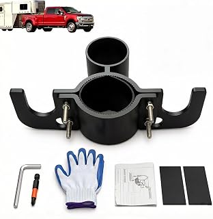 Heavy Duty Aluminum Trailer Safety Chain Organizer & 7-Way Plug Holder,Universal 2.25" Tongue Jack Storage Bracket Connector Protector,Rustproof Camper Towing Accessories for Travel Trailers,Boat
