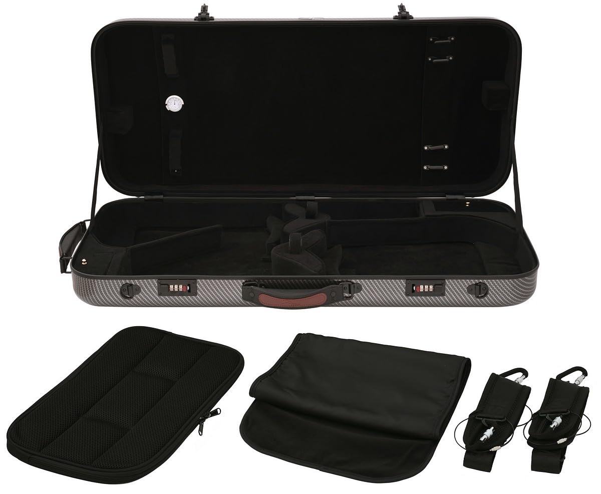 Doppelkoffer für Geige 4/4, Bratsche 36-43 Fiberglass Hybrid Special Schwarz M-case