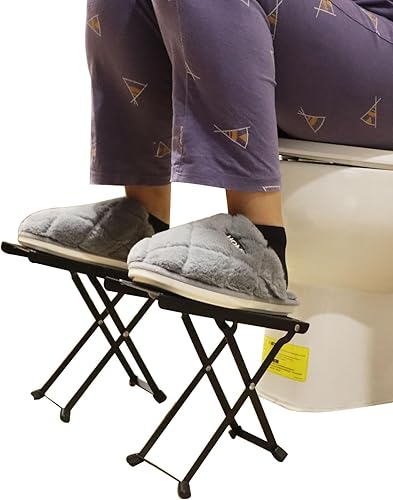 Fewener Taburete de inodoro plegable  Taburete portátil de viaje para inodoro, altura ajustable de 7 y 9 pulgadas, mejora la postura y comodidad del