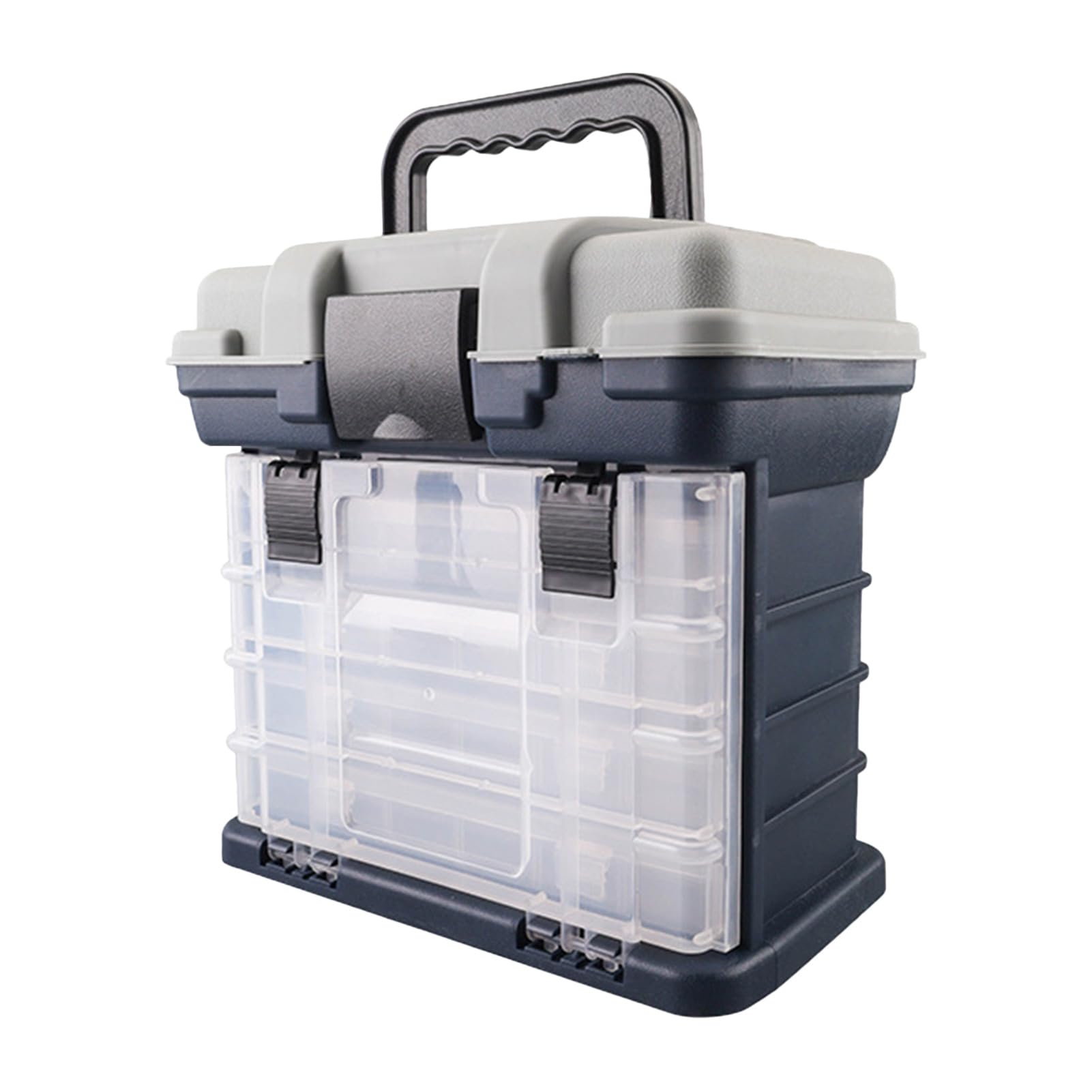awakentti Organizer portatile per attrezzatura da pesca, con 4 cassetti, grande capacità, scomparti multipli, scatola multiuso per attrezzatura da pesca, perline e ferramenta