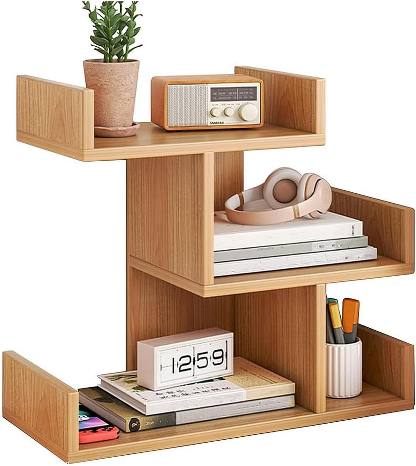 Dreahousey Hoe Desktop Solid Wood Student Bookshelf Shelving, Office