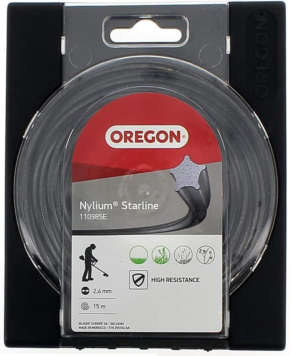 Oregon Nylium Starline fil débroussailleuse 2.4 mm profil étoilé renforcé aluminium