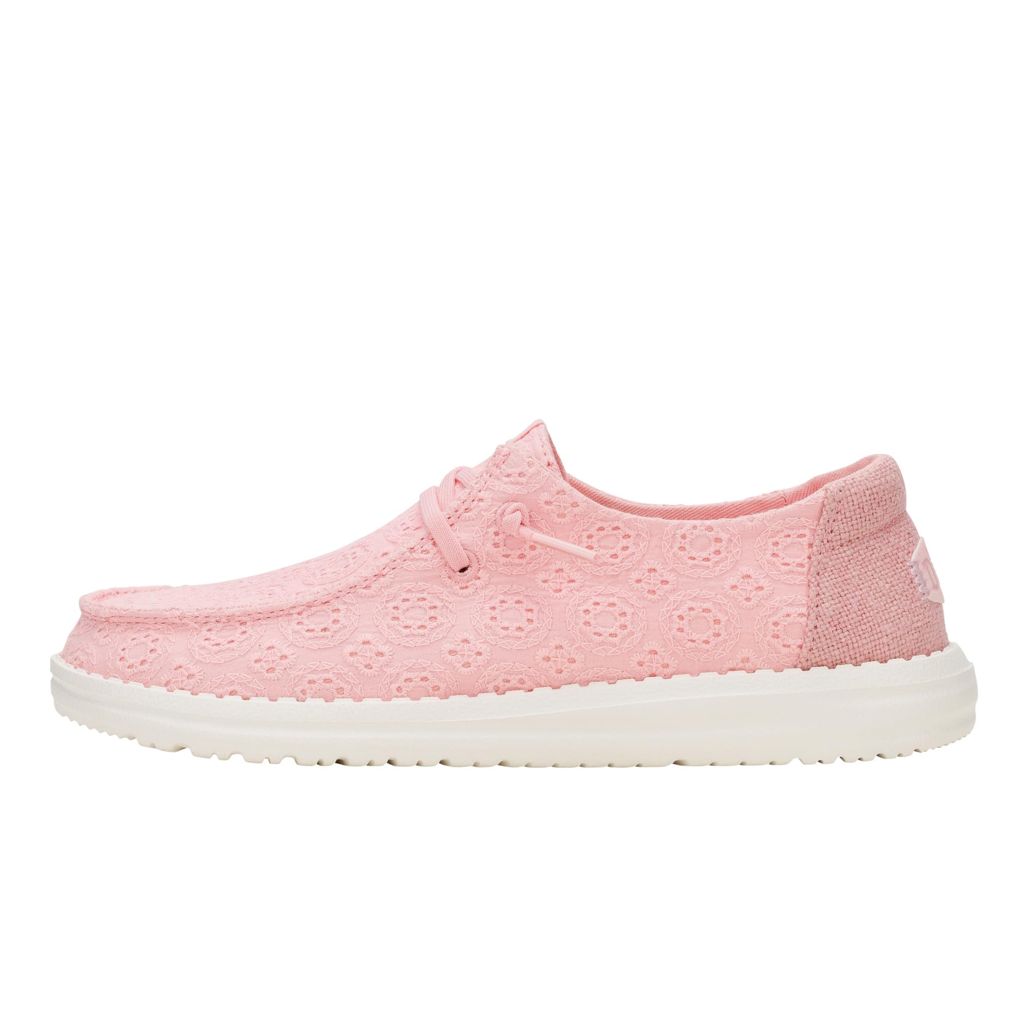 HEYDUDE Wendy Eyelet Lace Pale Pink Size 5, Women’s Shoes, Women’s Slip-on Loafers, Comfortable & Light-Weight