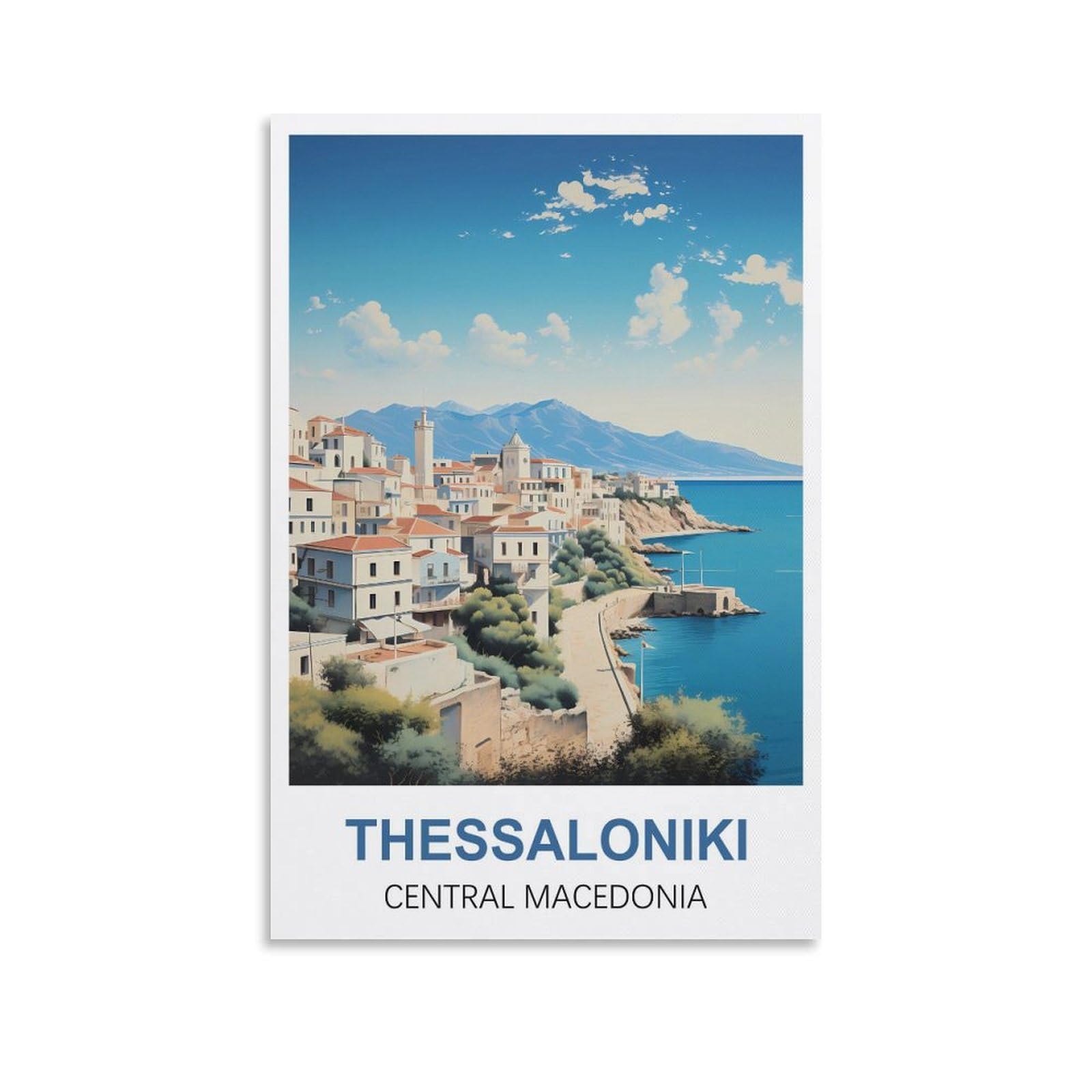 EZMLFA 5D Diamond Art Kits for Beginner,Thessaloniki Central Macedonia,DIY Round Full Drill Crystal Art Craft Painting for Home Wall Decor 50x60cm