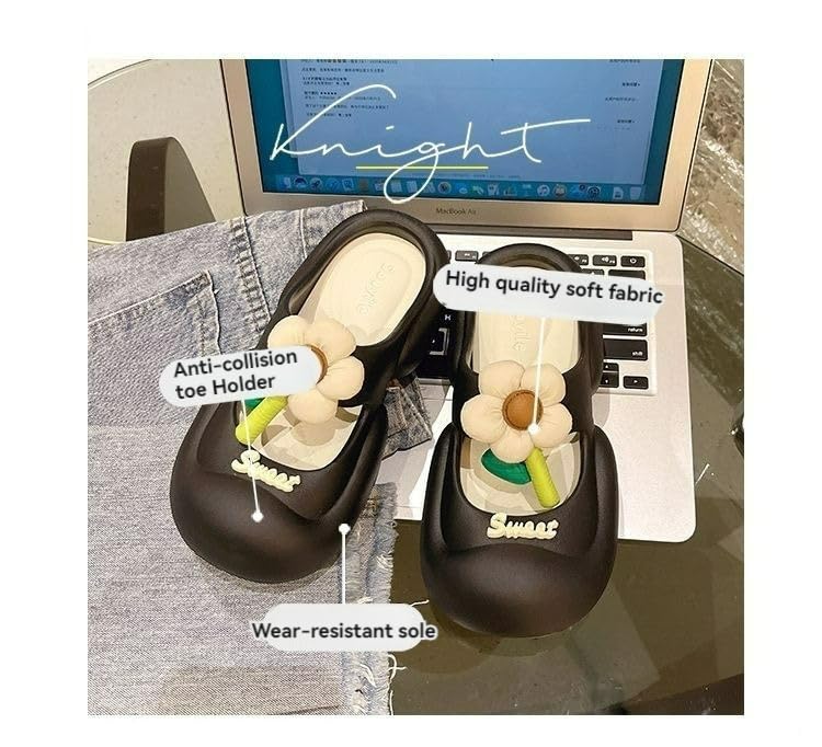 Flora Slippers for Women,Thick Sole, Anti-Slip, Adorable Design, Indoor-Outdoor Beach Sandals for girls3