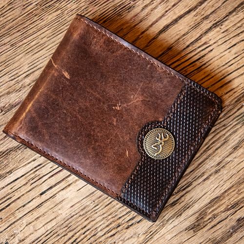 Browning Men's Bifold, Heavy-Duty Billfold Wallets, Available in Leather and Canvas Styles, Brown, Bifold Wallet, Heavy-Duty Billfold Wallets, Available in Leather and Canvas Styles by Browning - Used condition - Image 5