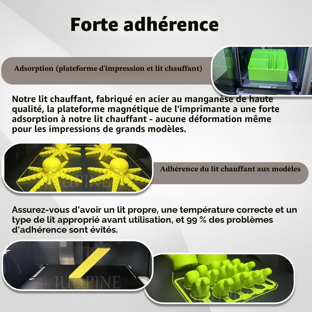 PEI Plaque de construction pour imprimante 3D Bambu Lab P2S/X2D/P1S/P1P/X1C/X1/X1E/A1, lit chauffant PEI lisse double face (avec code QR) 257 x 257 mm Surface d'impression amovible en acier à