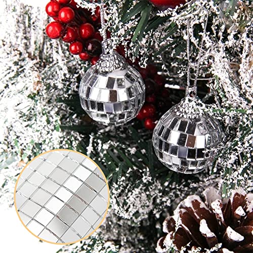 MaehSab 10800 Stück Selbstklebende Spiegel Mosaik Fliesen Glas Spiegel Wandaufkleber Quadrat Glas Mosaik Aufkleber Mini Spiegel Aufkleber für DIY Disco Party DIY Dekor (5 * 5mm, Silber)