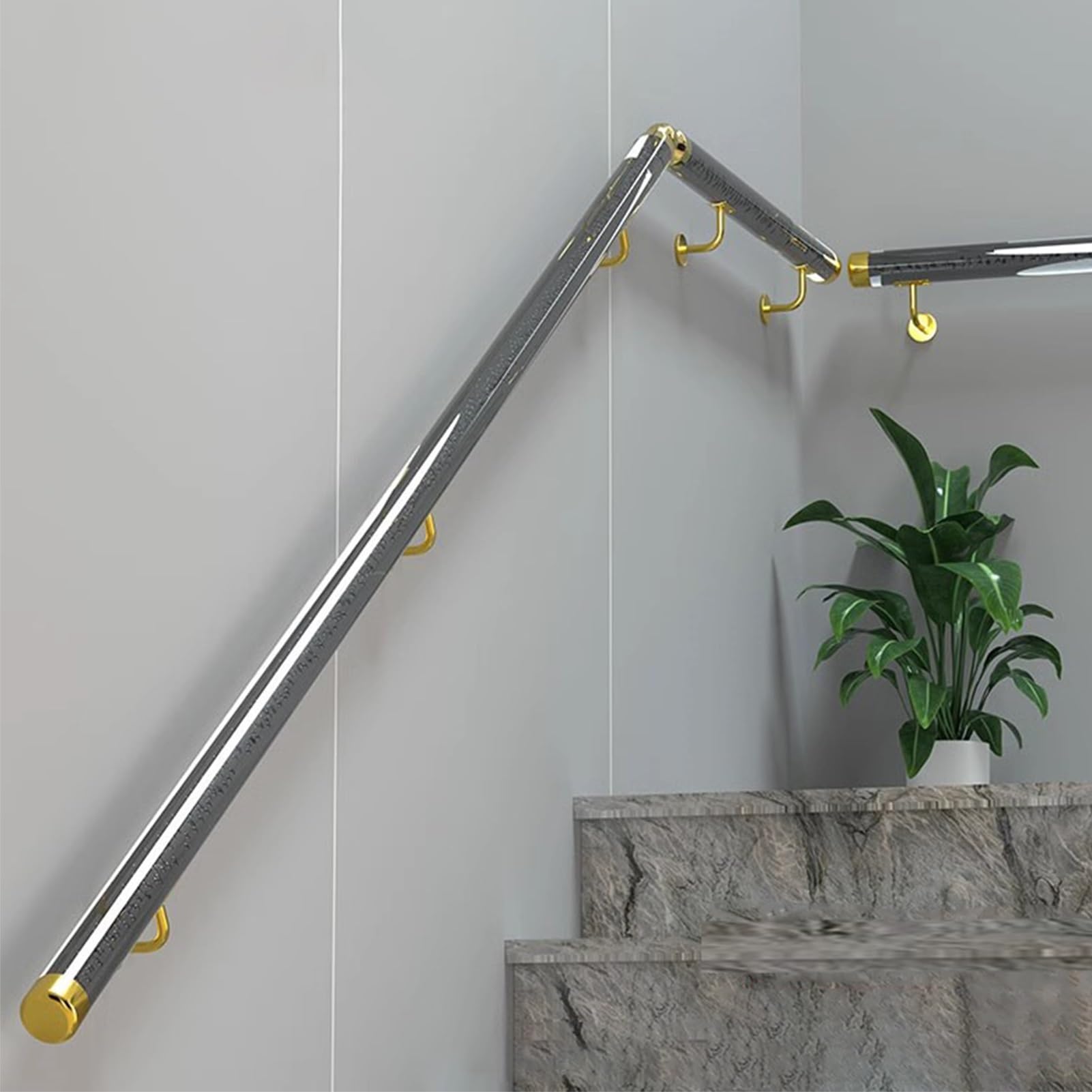 Corrimano Scale Corrimano per Scale Ringhiera Nera per Scale Domestiche, Maniglioni Interni per Ringhiera in Acrilico 1m 2m 3m 4m 5m 6m, Corrimano Sul Portico Esterno per Anziani/ Bambini ( Size : 470