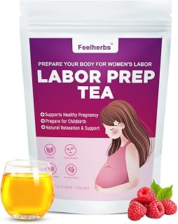 Labor Prep Tea for Women Third Trimester Pregnancy, 30 Tea Bags Caffeine Free Pregnancy Tea with Pure Herbal Red Raspberry Leaf, Traditional Wellness Support