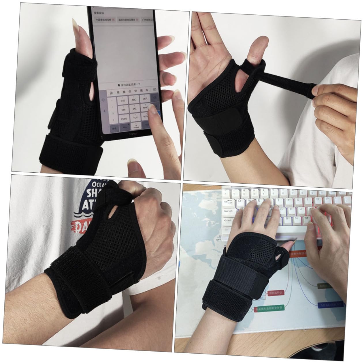 minkissy Thumb Splint Wrist Support Brace for Relief Hand-thumb Stabilizer Adjustable Tightness for Comfort