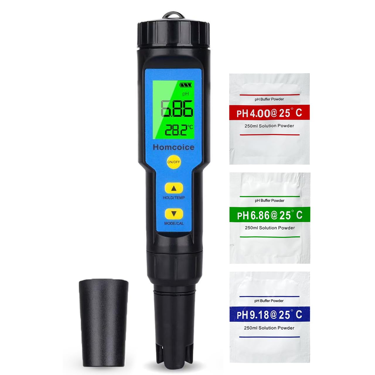 PH Mètre 4 en 1 avec TDS EC Température, IP67 étanche Testeur pH Piscine Hydroponie Spa, Tester Eau Numérique de 0.01 haute précision avec fonction ATC