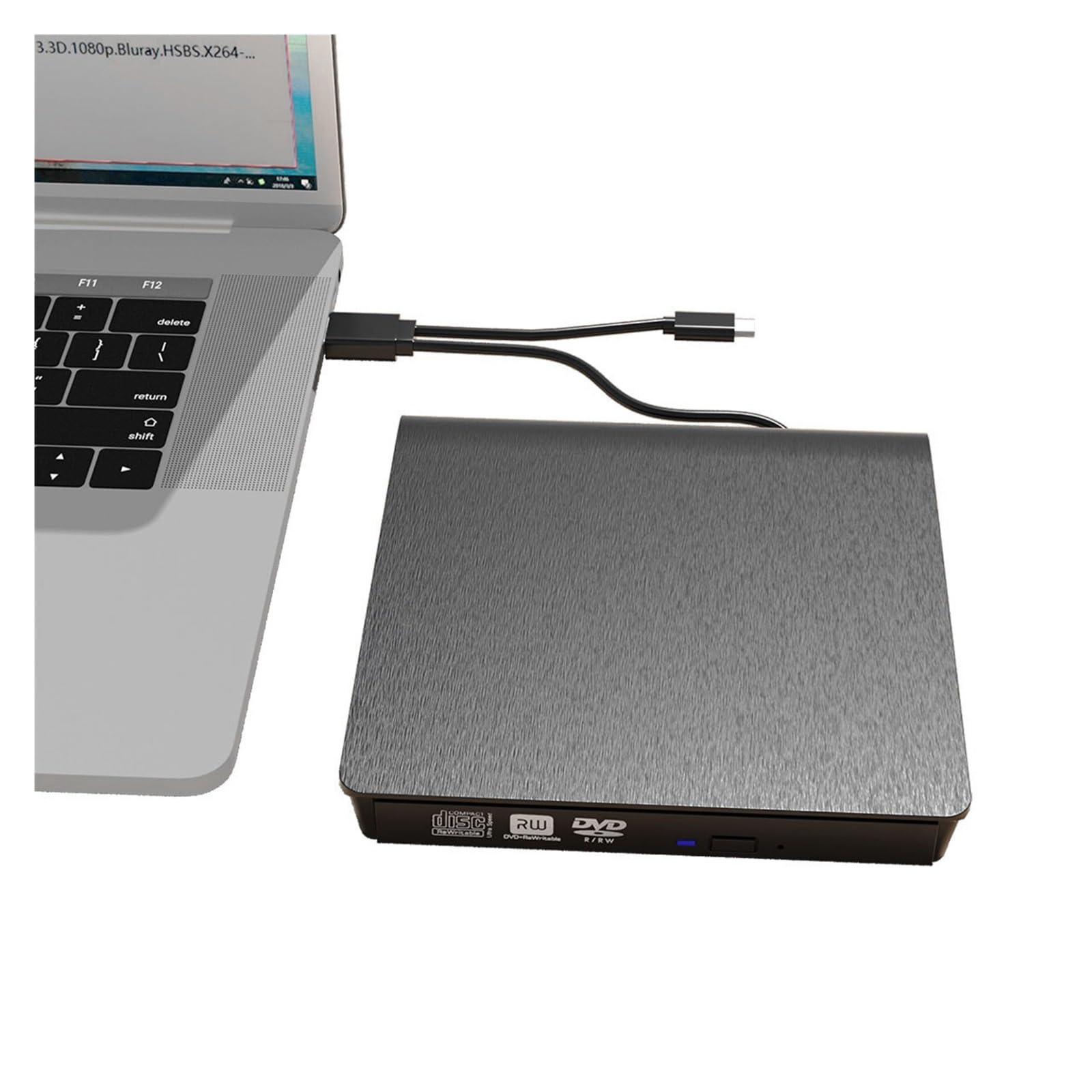Caja De Unidad Óptica Externa Móvil USB3.0 Caja De Unidad Externa Kit De Unidad Óptica Caja De Grabadora De DVD(Striped Model)