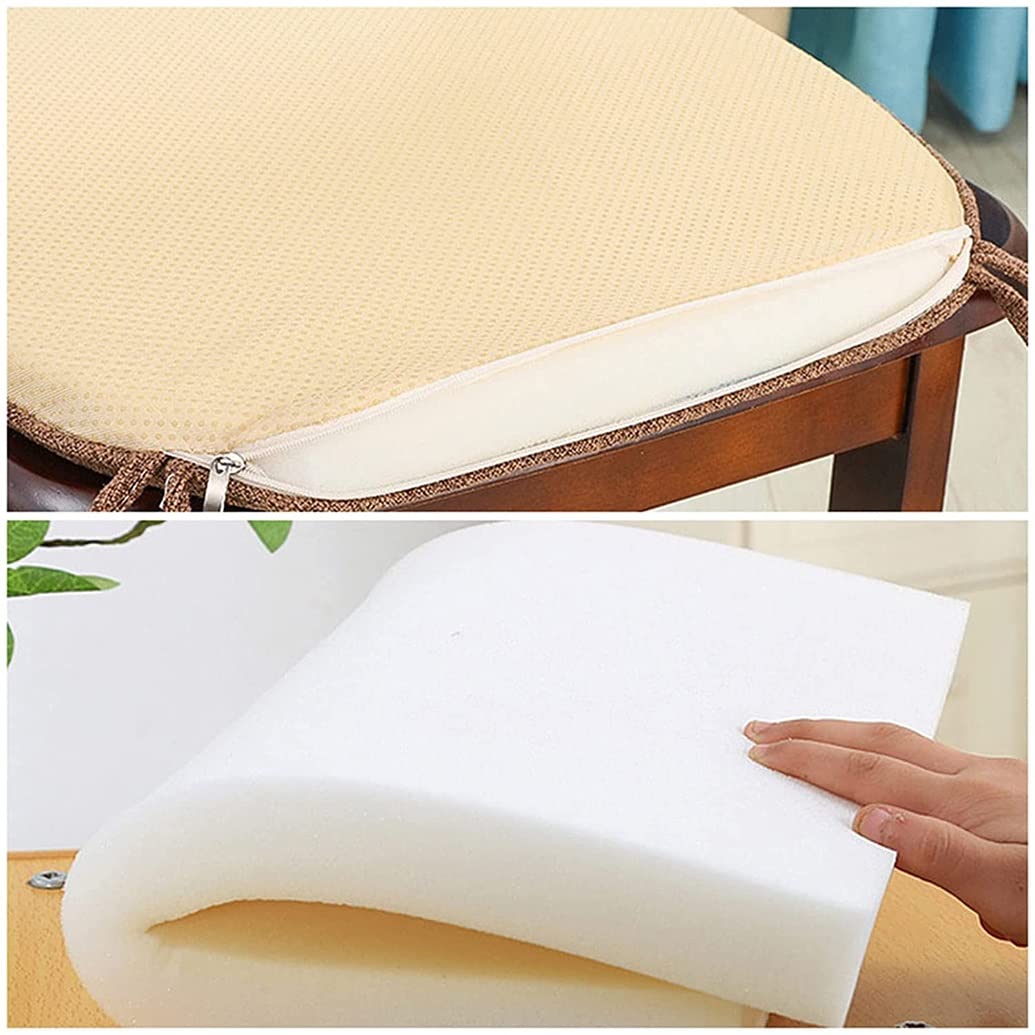 U-Shaped Chair Cushion Set (4 Pack) | Non-Slip Kitchen Dining Seat Pads With Ties, Brown Coffee, 17x15.7x13.8x2 In - View #8