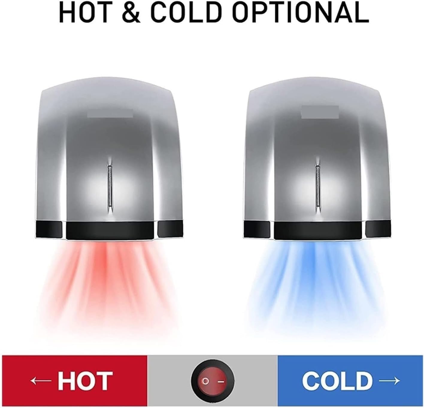Hand Dryers for Bathrooms Commercial,Electric Hand Dryer with Air Filter,Automatic hand dryer 1800W for Industry Business Restrooms (Black)