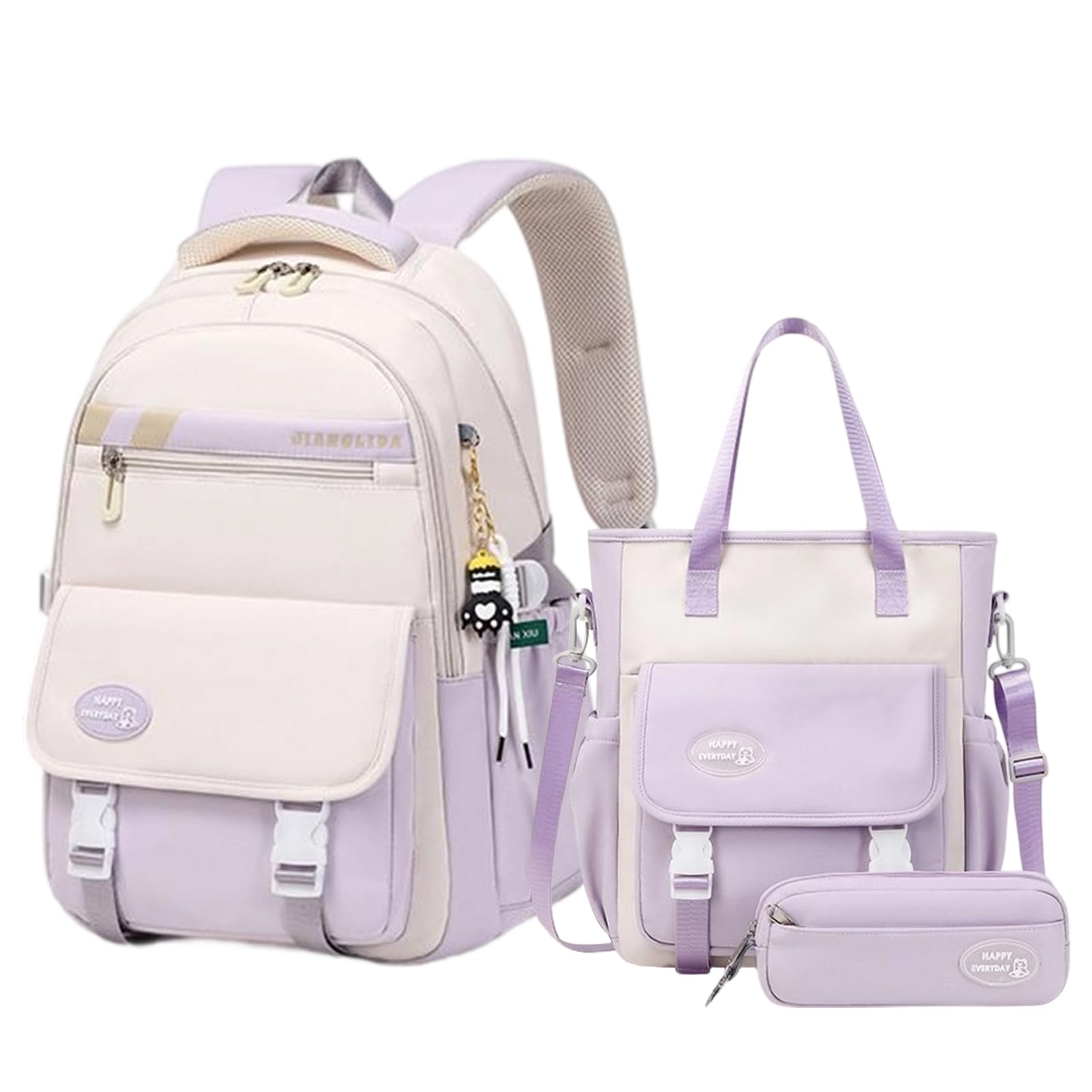 Set zaino – Borsa per libri scolastici, borsa da viaggio, borsa per penne, zaino, organizer quotidiano per bambini, in campeggio per scuole e bambini in età prescolare, per gite in campeggio per