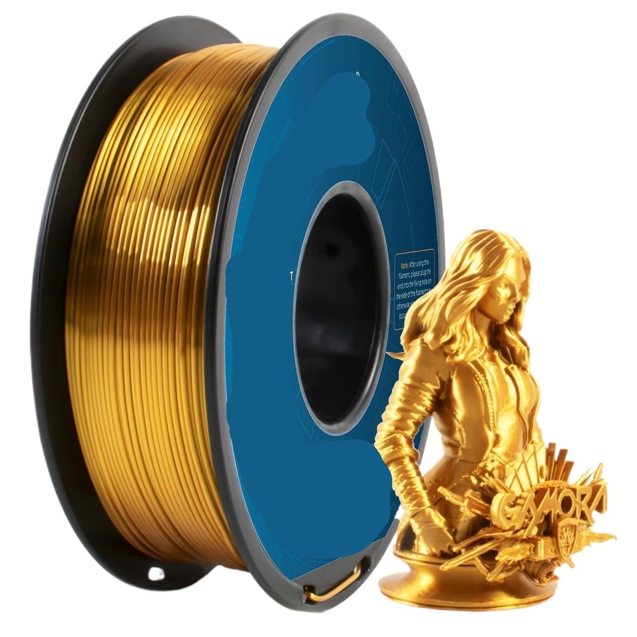 Filament pour Imprimante 3D Filament d'imprimante 3D plastique PLA PETG pur 1.75mm, 1KG (2.2LBS), sans enchevêtrement, matériaux d'impression(PLA silk gold)