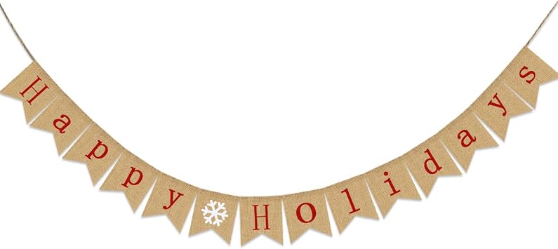 Happy Holidays Banner Burlap | Christmas Banner Burlap
