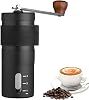 Manual Coffee Grinder, Stainless Steel Espresso Bean Grinder, Portable Hand Coffee Mill, Detachable Manual Espresso Machine 4.9 x 1.9 x 1.9 inches 12.5 x 4.8 x 4.8 cm for Indoor, Present, Black,