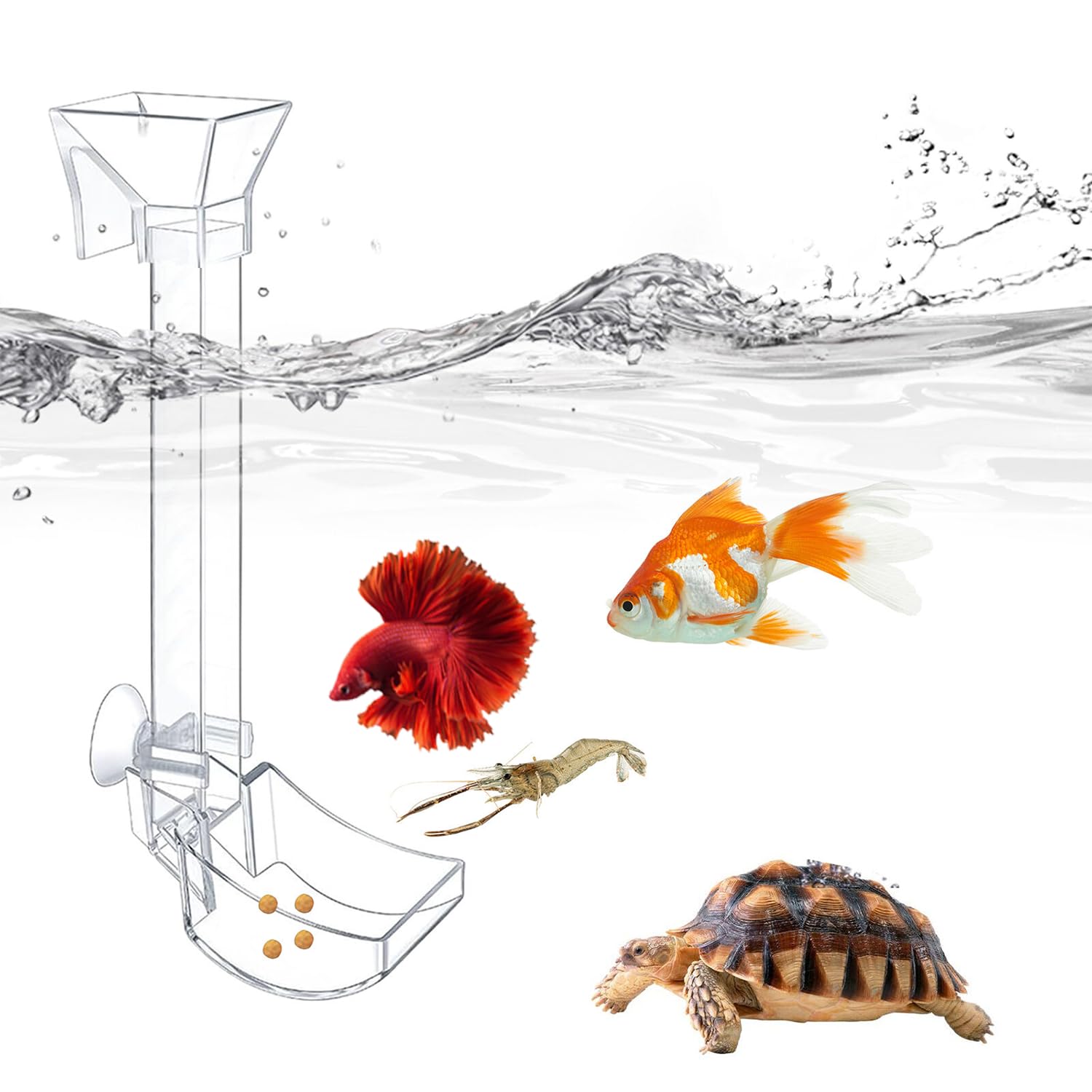 Aquarium Fish Shrimp Feeder | Sinking Food Feeder | Acrylic Feeding Tube | Sucker Fixation Simple Installation Tube 90 Degree Angle Hook Large Plate for Aquarium (Model: F-35, Height:35cm) (B0CZ7N8VRF) Amazon Price History, Amazon Price Tracker