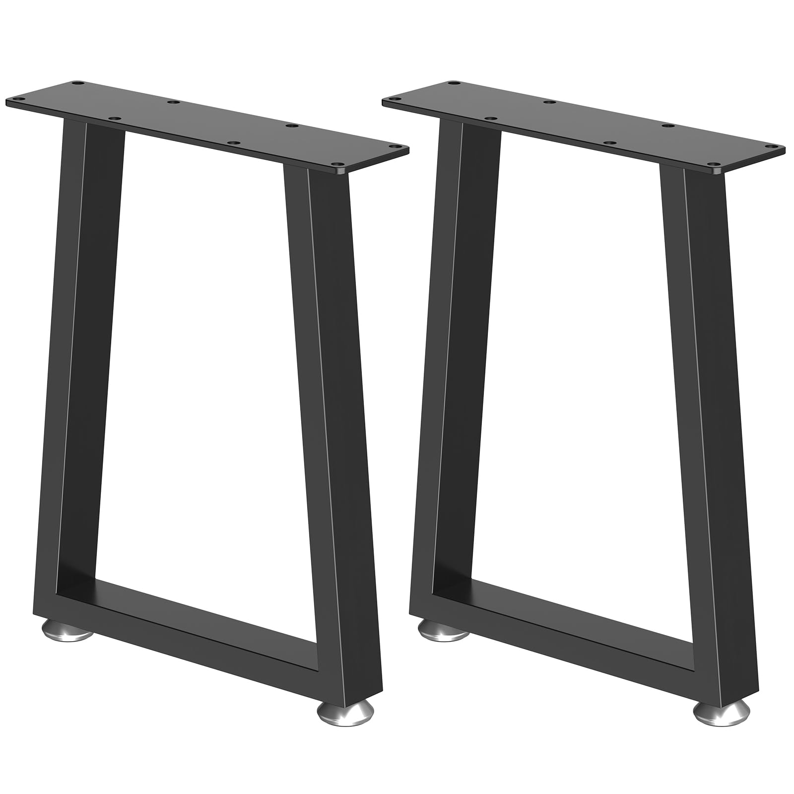 Gambe per Mobili a Forma di T in Metallo,40x30x7cm,2 Pezzi,Nero | Piedi per Tavolo con Fori Preforati,Gambe per Scrivania con Cuscinetto Regolabile,Antiscivolante Silenziosa Gamba da Sgabello