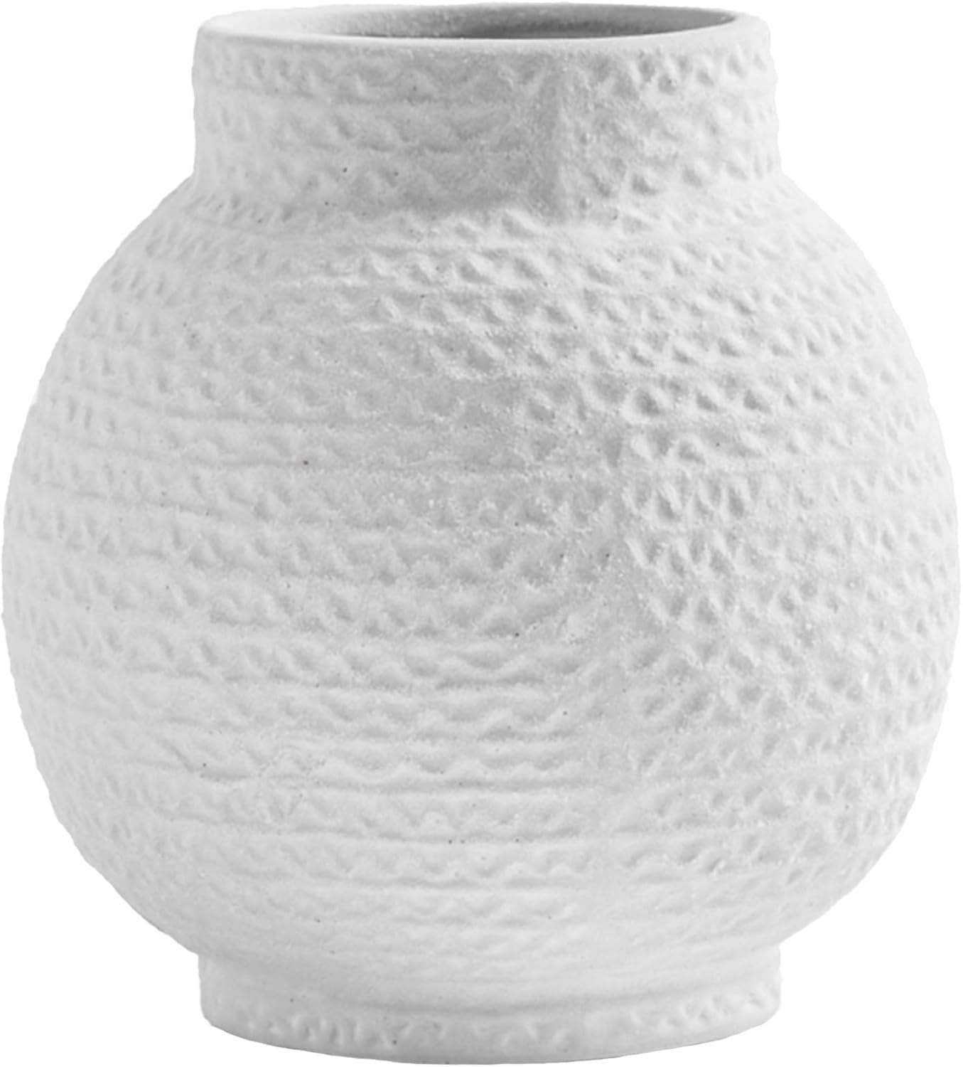 DN DECONATION White Vase for Flowers, Ceramic Vase for Home Decor, Modern Decorative Vase, Small Cute Flower Vases for Kitchen/Office/Living Room/Bookshelf/Farmhouse/Mantel - White Texture(Small) - Image 6