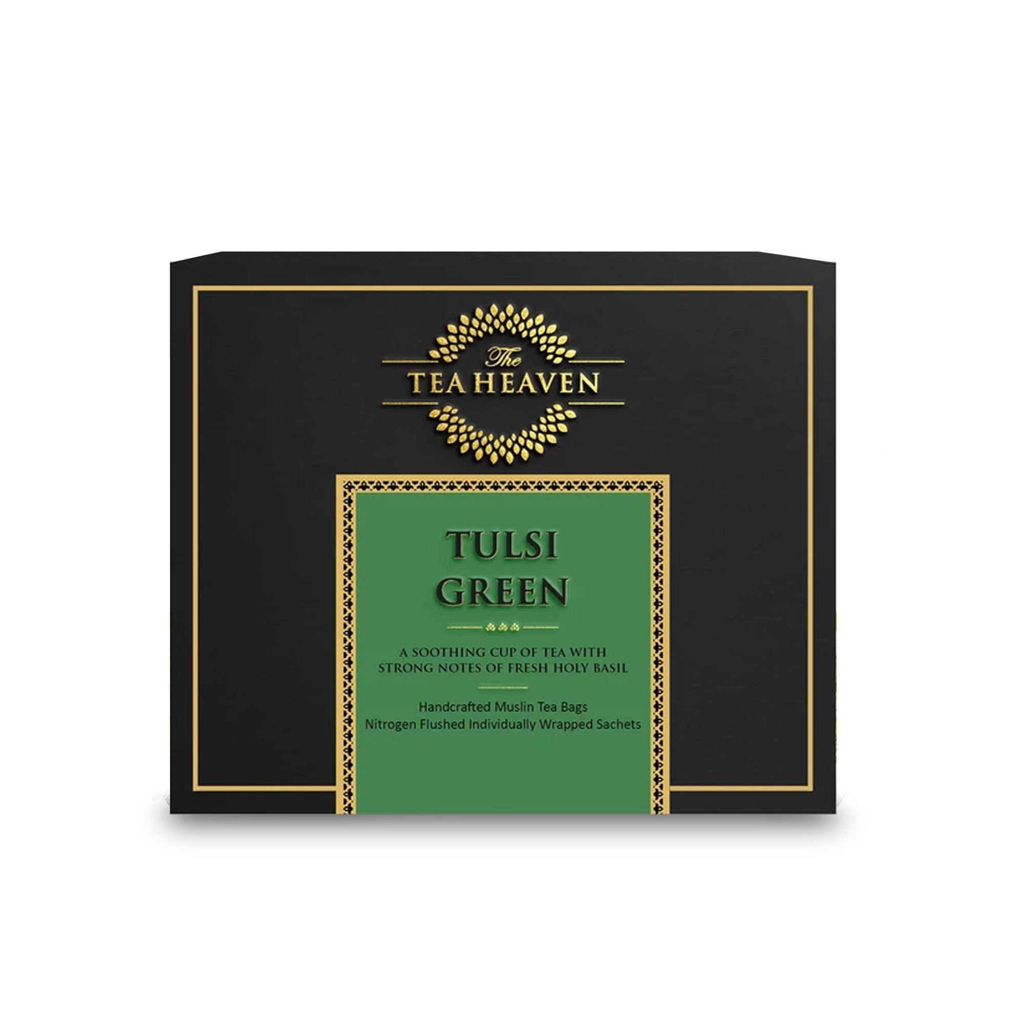 The Tea Heaven | Tea Gift - Tulsi Green Tea, Prevents Ageing, Increases Metabolism, 3 Types of Tulsi with Healing and Soothing Effects with 100% Natural Ingredients –16 Tea Bags and 1 Free Sample (B083JCRKFK) Amazon Price History, Amazon Price Tracker