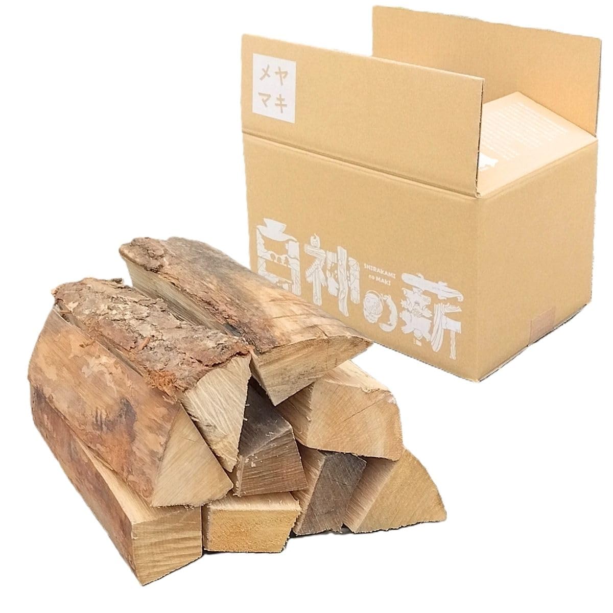 Amazon.co.jp: 【メヤマキ】 白神の薪 焚き火用 広葉樹薪 5kg 長さ