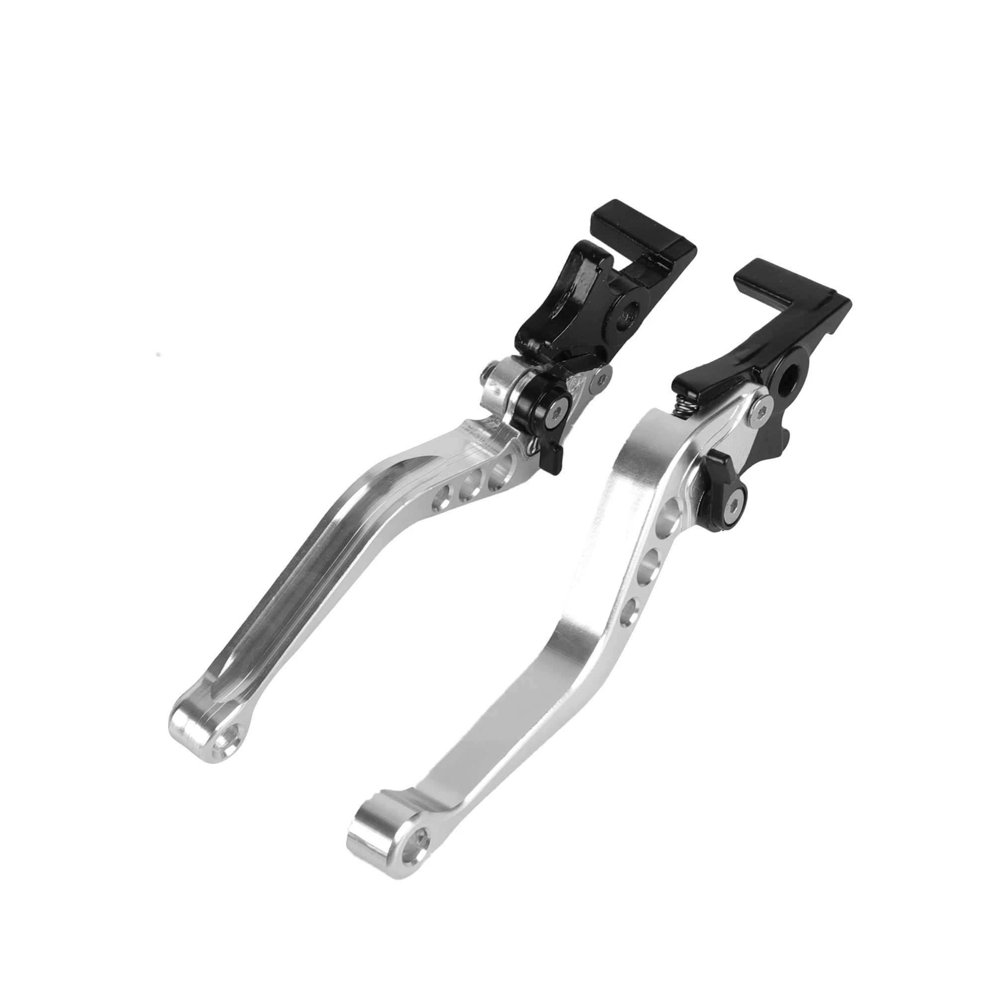 Gjihkwgz Silver Motorcycle Brake Clutch Lever 125 Motorcycle Levers Brake Lever Brake Handle 1 Pair Universal Dual Disc Aluminum Clutch Brake Lever(Silver)