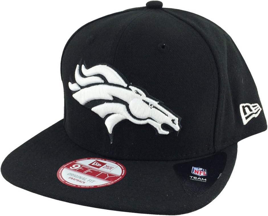 New Era Original Fits Denver Broncos Black White Basic Snapback Hat Cap