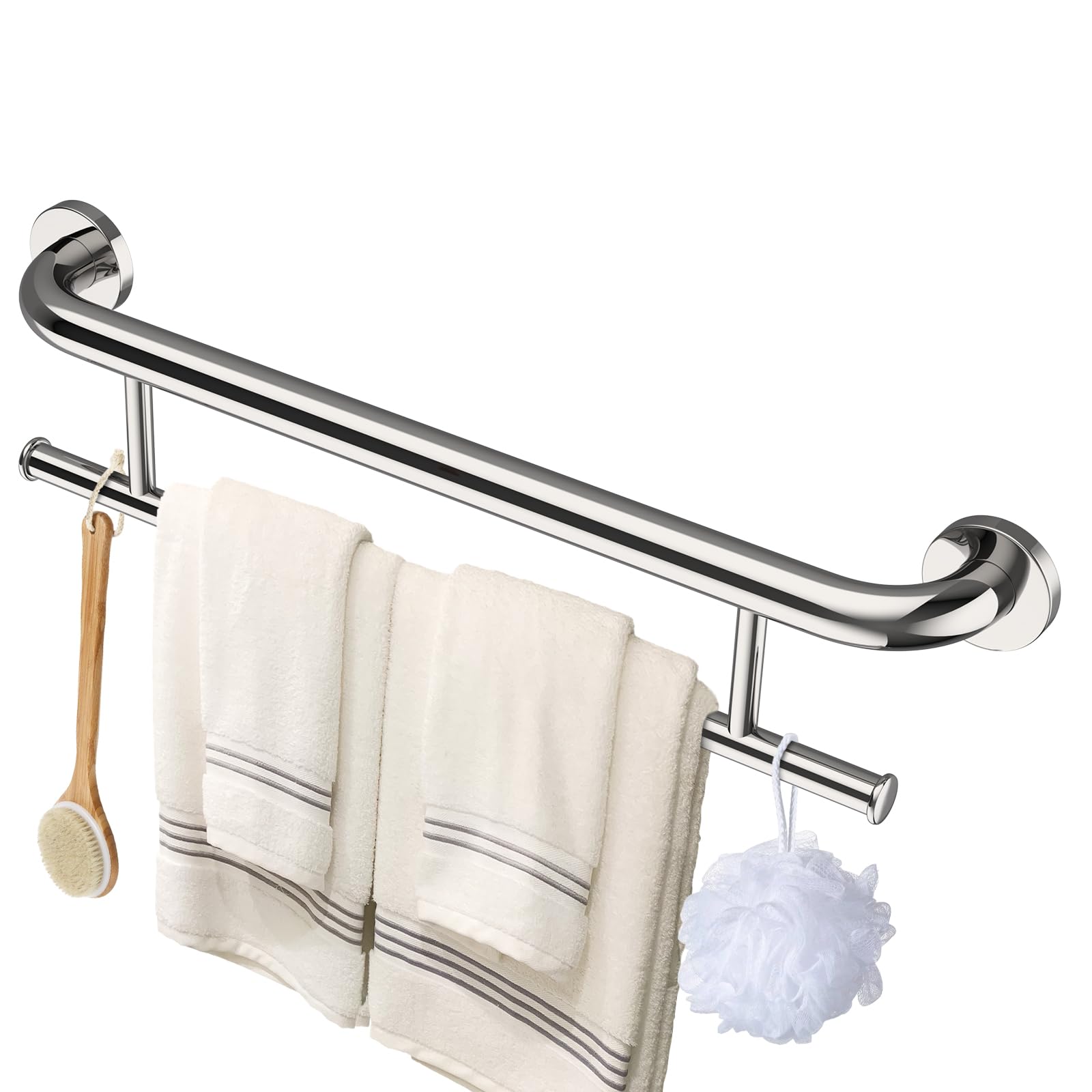 Chrome Towel Grab Bar 24 Inch, Handicap Towel Bar for Bathroom
