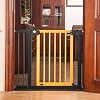 Pressure Fit Baby Safety Gate, Auto Close Kids Security Fences Stairs Gate, Wood Dog Pet Isolating Barrier Door, Extendable & Unique 90° Two Way Open/Stay Door, Fits 76 to 118 Cm W