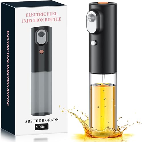 Miniatura 1 de Pulverizador de aceite para cocinar - Pulverizador eléctrico de aceite de oliva - Botella de spray de aceite de vidrio de 6.8 fl oz - Pulverizador