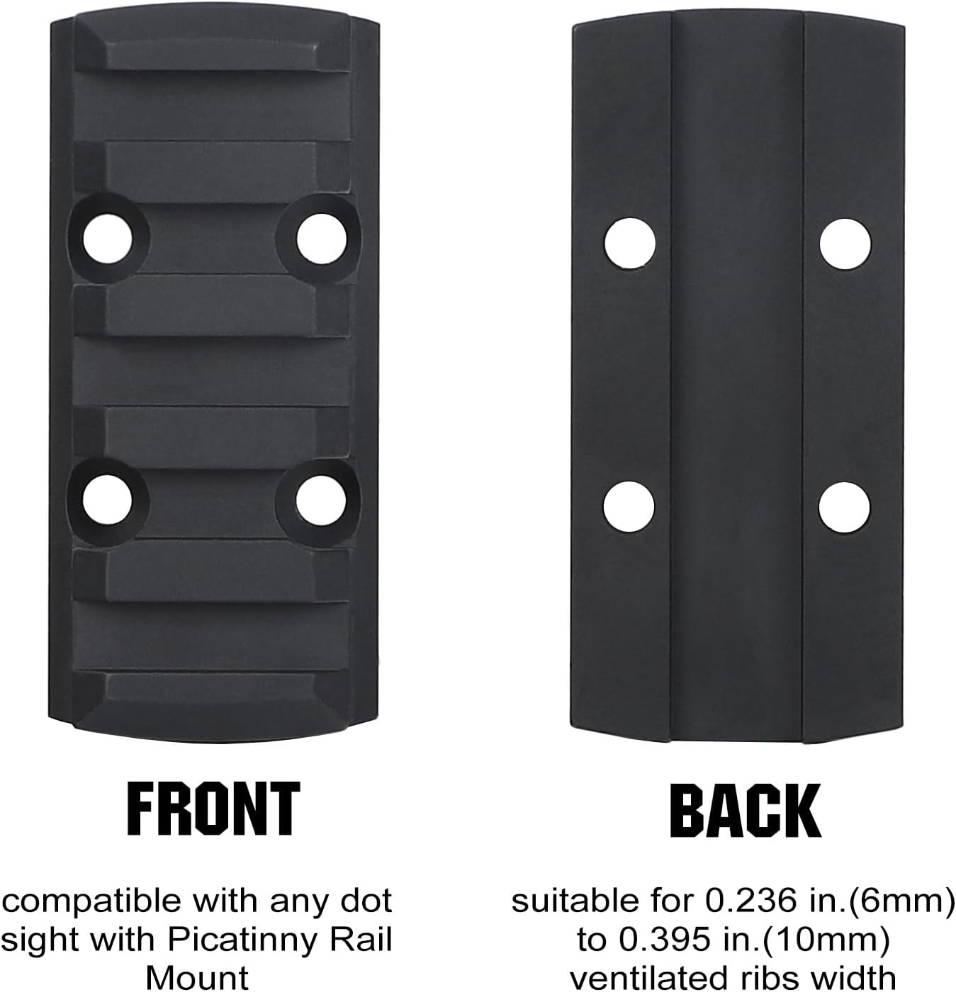 ohhunt Universal Rib Mount for Compact Dot Optic Compatible with Picatinny