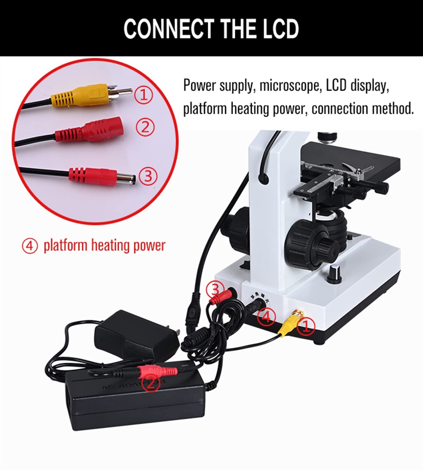 Mikroskop, 7-calowy LCD 1500X biologiczny mikroskop obuoczny HD profesjonalny laboratoryjny plemnik Zoom USB 5MP elektroniczny okular cyfrowy typ telewizora