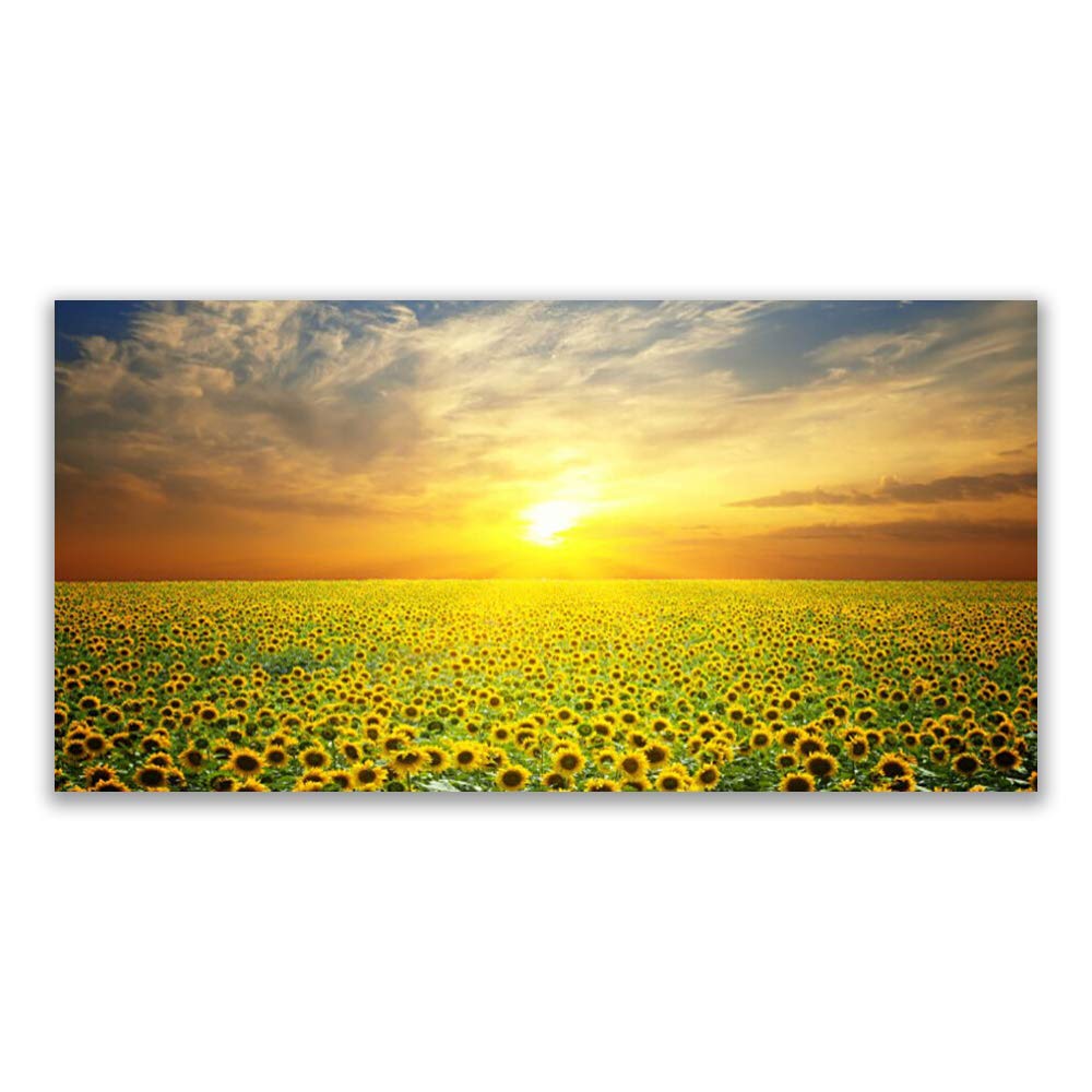 Impression sur Toile Tournesols pour Salon Lumineux Déco Murale 140x70cm