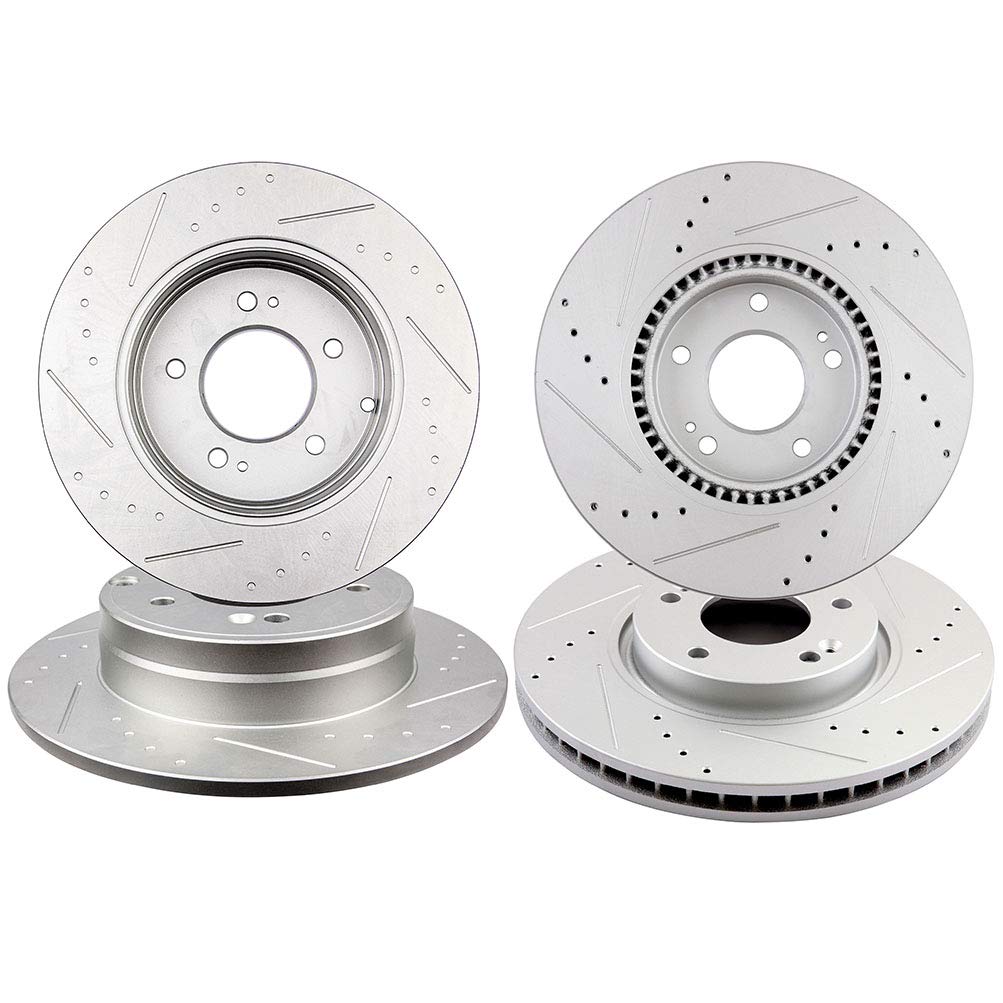 NOTUDE 4PCS Discs Brake Rotors 120.51020,51712-3K100,31427 Replacement 2005 for Sonata 2.7L (Front/Rear)