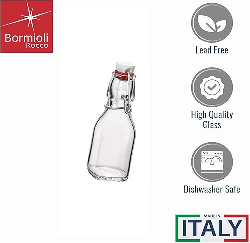 Miniatura 7 de Bormioli Rocco, botella de 8 onzas, con tapa, de vidrio, Transparente