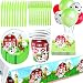 102pcs Vajilla De Fiesta De Granja, JPYH Vajilla Fiesta Infantil De Cumpleaños Vajilla De Papel De Cumpleaños Desechable Animal Party Vajilla Kit Globos Manteles Platos 10 Invitados