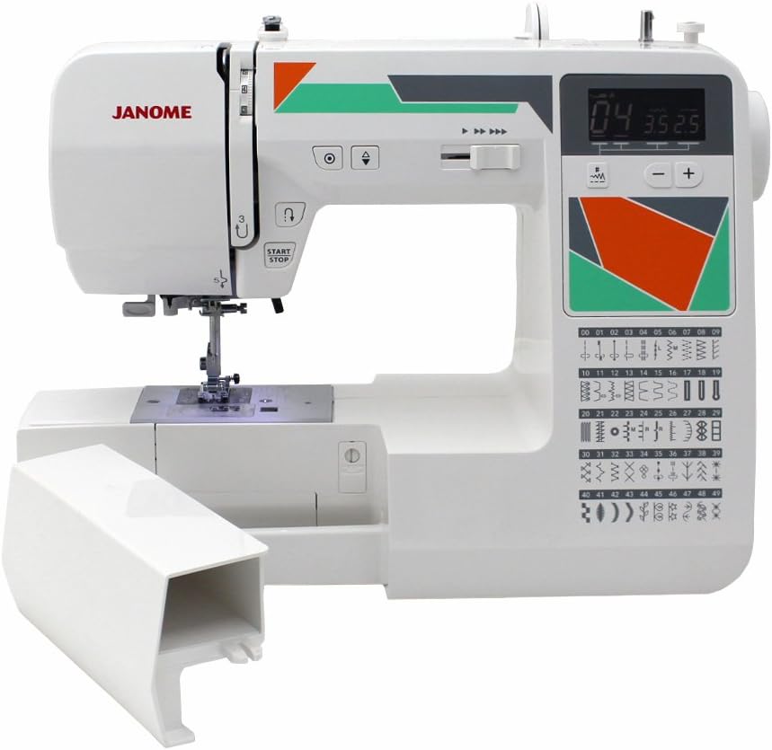 Janome MOD-50 Computerized Sewing Machine with 50 Built-In Stitches, 3 One-Step Buttonholes, Drop Feed and Accessories