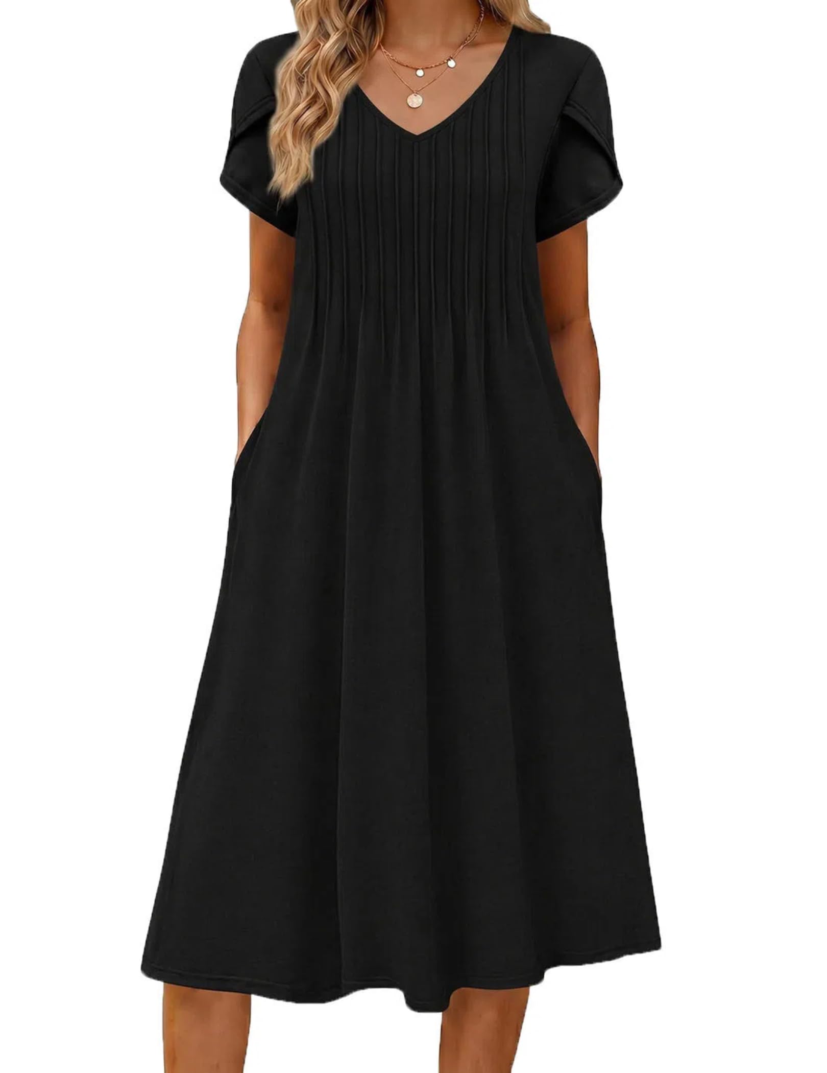 Zeagoo Pleated Midi Dress