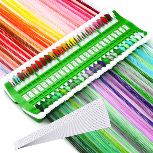 Image of LOKUNN 50 Position Embroidery Floss Organizer, Thread Shelf with 15P Card