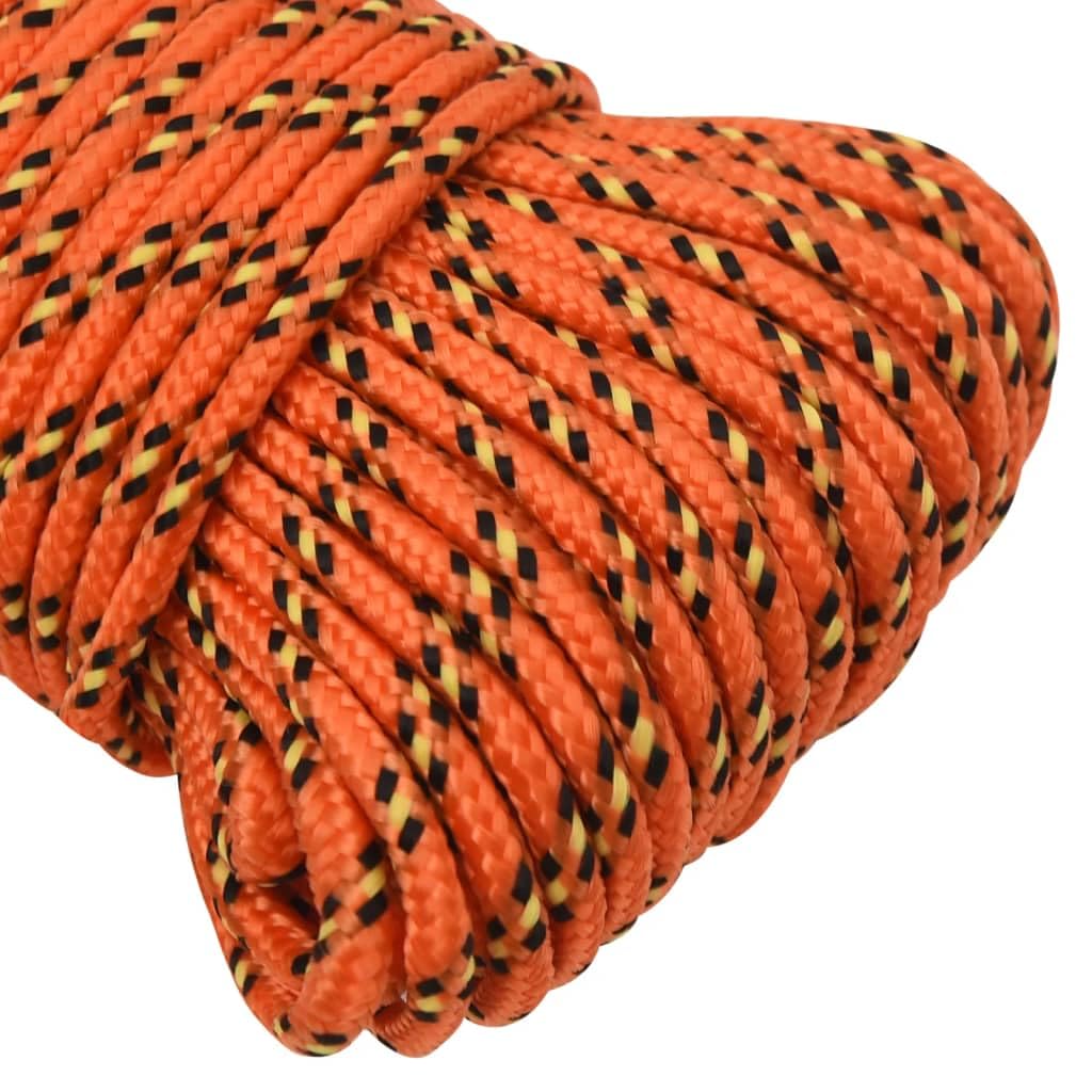 Bootsseil Orange 4 mm 250 m Polypropylen, reißfestes Seil für Segeln Camping Outdoor, wetterfest, robust, vielseitige Kordel zum Binden, Spannen, Befestigen im Garten und Haushalt