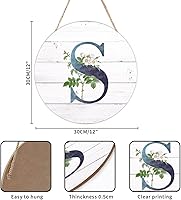 Vista 148 de Welcome Sign for Wall Initial Letter C Blue Round Wood Signs Monogram White Floral Wood Plaque Fresh Flowers 12in Mid Century Home Wall Decor for