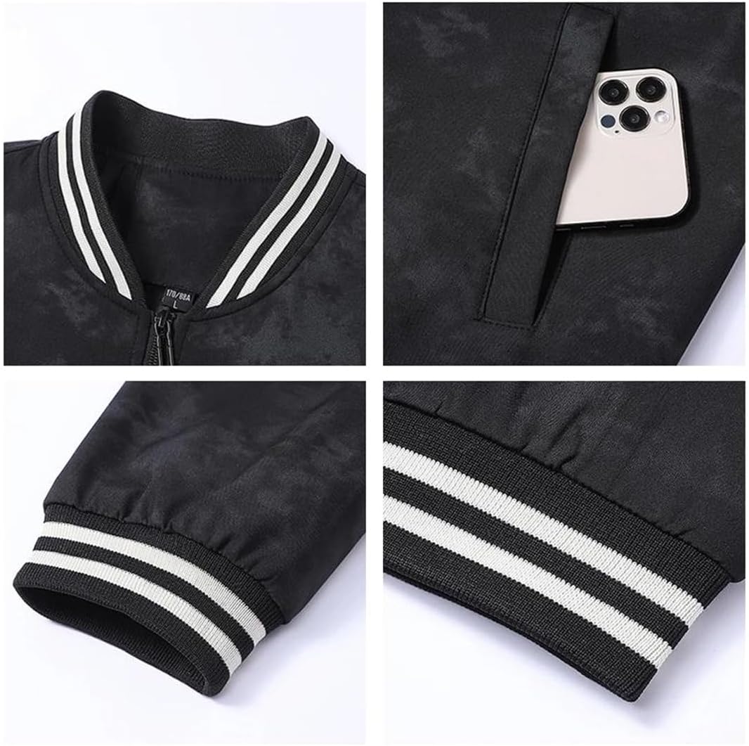 Men Outdoor Baseball Uniform Loose Versatile Stand Collar Simple Comfort Jacket Coat