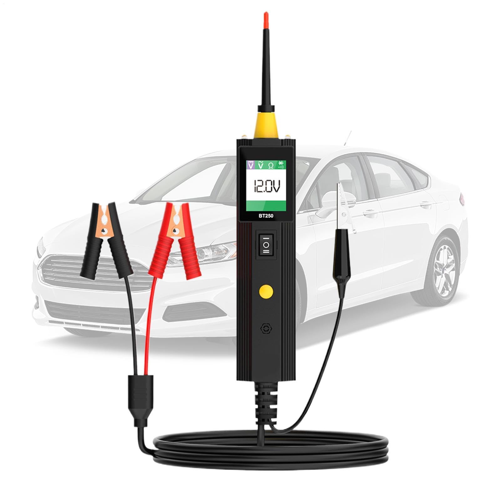 Rilevatore di cortocircuito per auto, elettrico, multifunzione, display LCD | Strumento per auto, sonda di circuito per auto, per fusibile a bassa tensione, SUV, camper, veicolo, berlina, rimorchio
