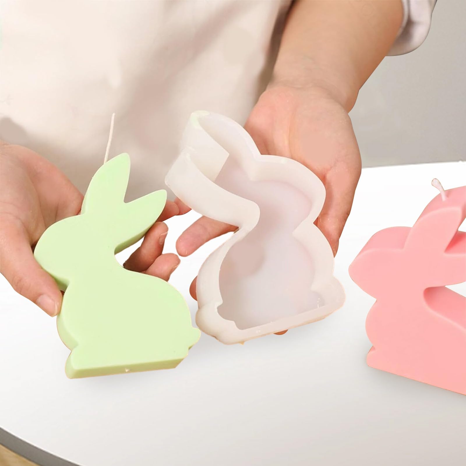 Stampo per candele in silicone a forma di coniglio dalle orecchie lunghe: stampo in cera a forma di coniglietto pasquale - Italia